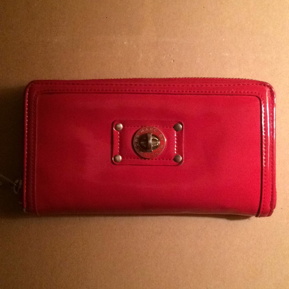Marc by Marc Jacobs Red Patent Leather Wallet